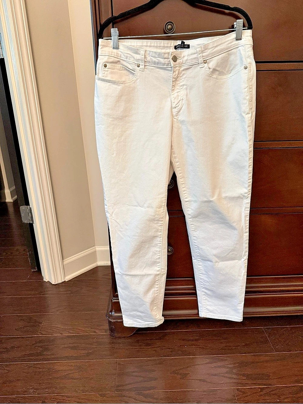 Eileen Fisher Straight Leg Cotton Jeans Waist 12 Like New (1 of 2).